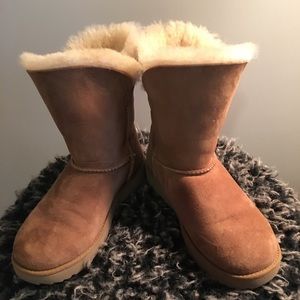 Authentic UGG Suede/Sterling Booties—6.5